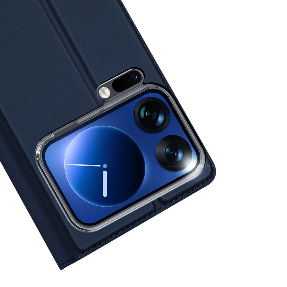Чехол книжка из PU кожи синего цвета для Xiaomi 17 Pro Max, серия Skin Pro Series от Dux Ducis