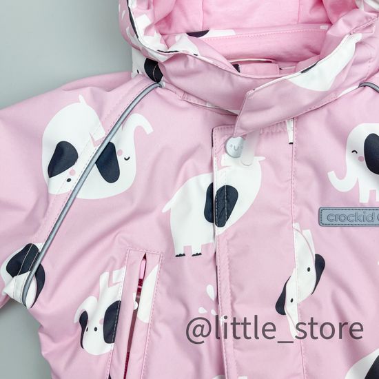 Комбинезон демисезонный "Слоники" Нежно-розовый