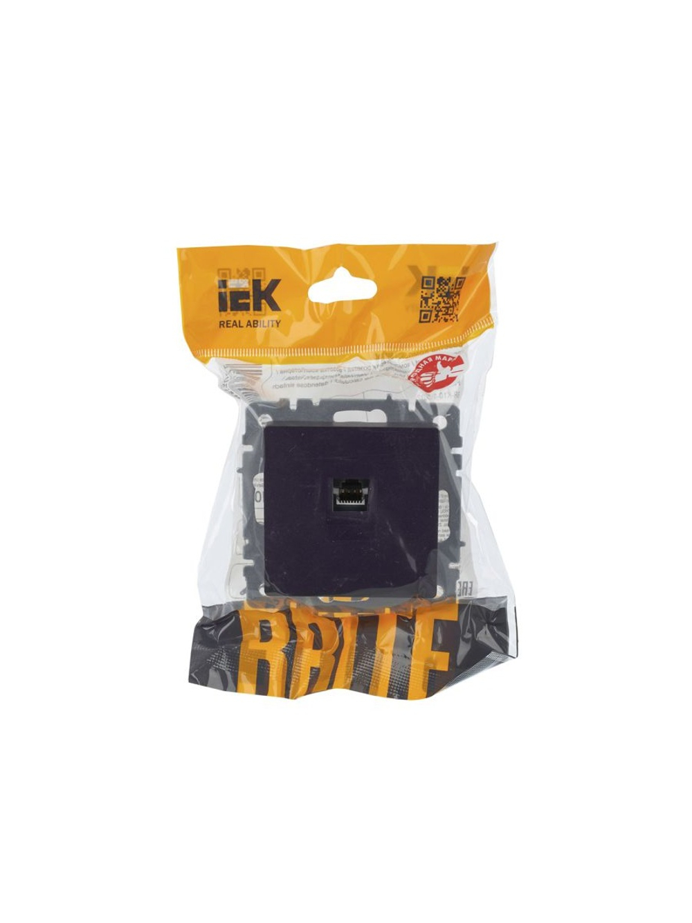 Розетка компьютерная СП RJ45 кат.5E BRITE РК10-БрЧ механизм черн. IEK BR-K10-1-K02