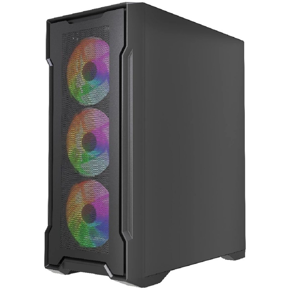 Корпус для компьютера Powercase Mistral X4B, Tempered Glass, 4x 120mm FRGB Fans, чёрный, ATX (CMXB-L4)