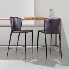 Полубарный стул Albert коричневая кожа