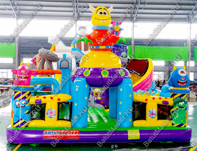 Коммерческий батут "Космические зверята" 14*7*6 м