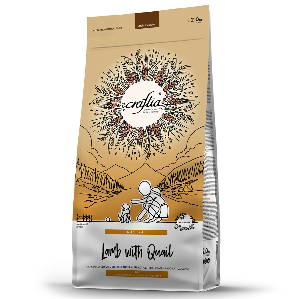 Craftia Natura Mini Puppy Ягненок с Перепелкой 2кг.