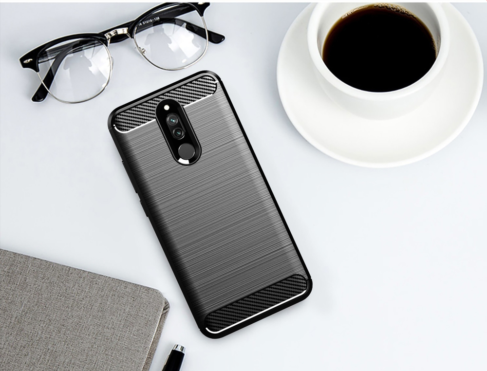 Чехол для Xiaomi Redmi 8 цвет Black (черный), серия Carbon от Caseport
