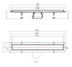Душевой лоток Pestan Betto Line 650, блистер