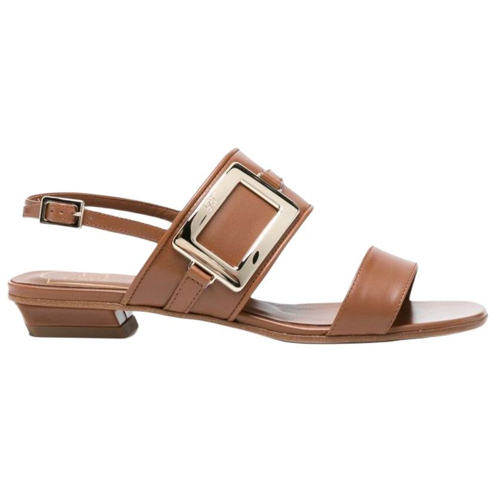 Roger Vivier Leather One Strap Sandals Women"s Brown