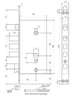 Замок тяжелый Apecs T-0523-C-G-L
