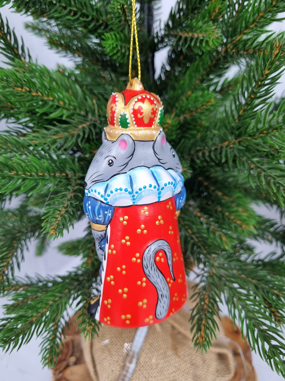 Мышиный король ёлочная игрушка из фарфора