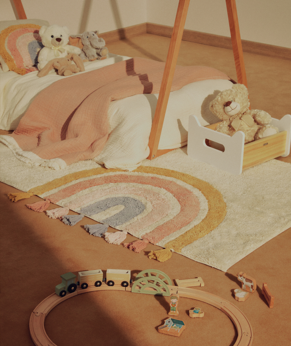 Ковер Tadea 100% хлопок разноцветная радуга 90 x 150 см