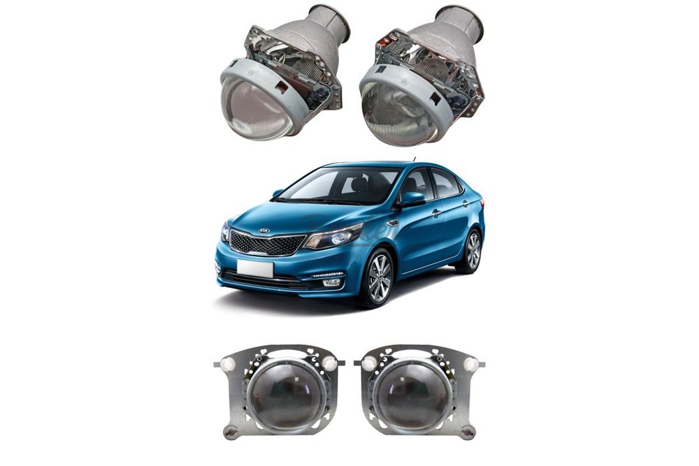 Готовый комплект для замены штатных линз Kia Rio 3 Рестайлинг K2 2015-2017