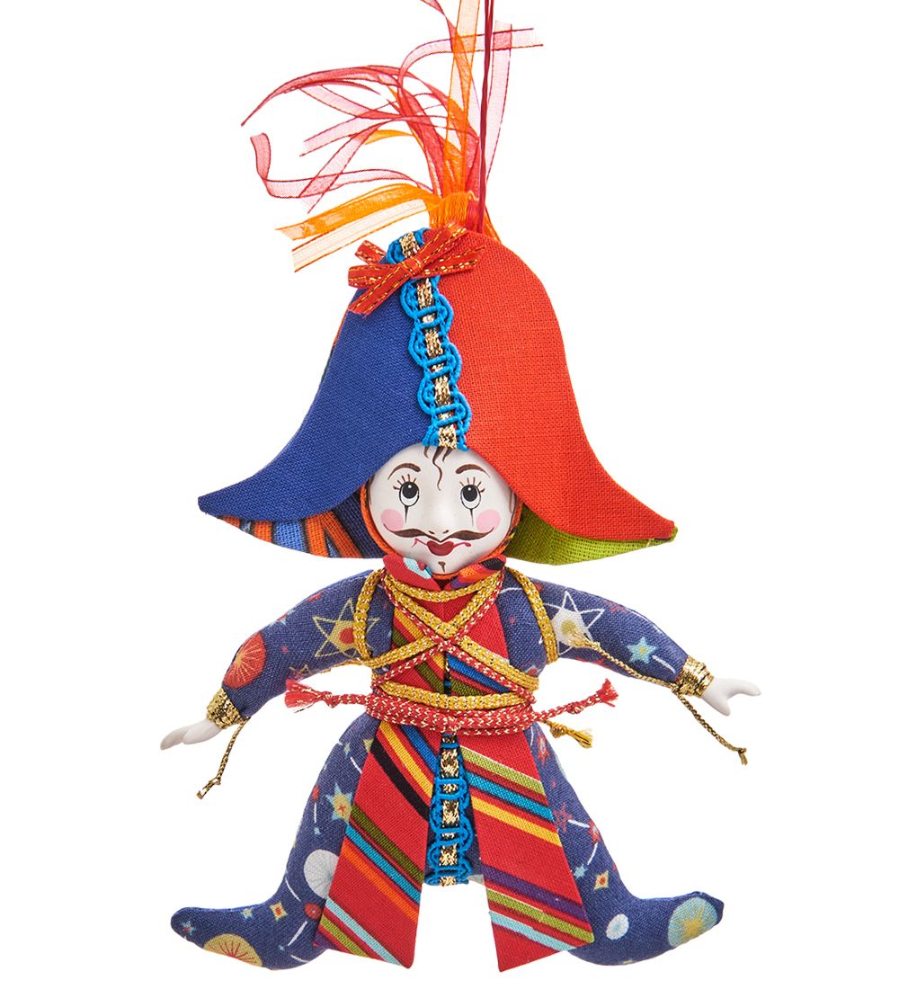 РусКукла RK-802/3 Кукла подвесная «Арлекин-солдатик»