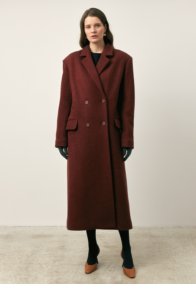 Пальто объемного кроя утепленное