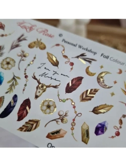 Lucky Rose Слайдеры наклейки для длинных ногтей Foil 066