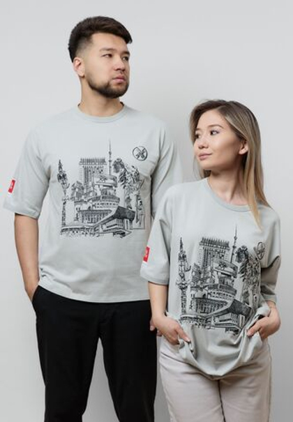Футболка оверсайз ALMATY MS LIGHT GREY
