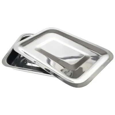 Лоток прямоугольный 1 л 260х180х30 мм нержавеющий с крышкой непищевой МЕ-ЛМПрК-260н