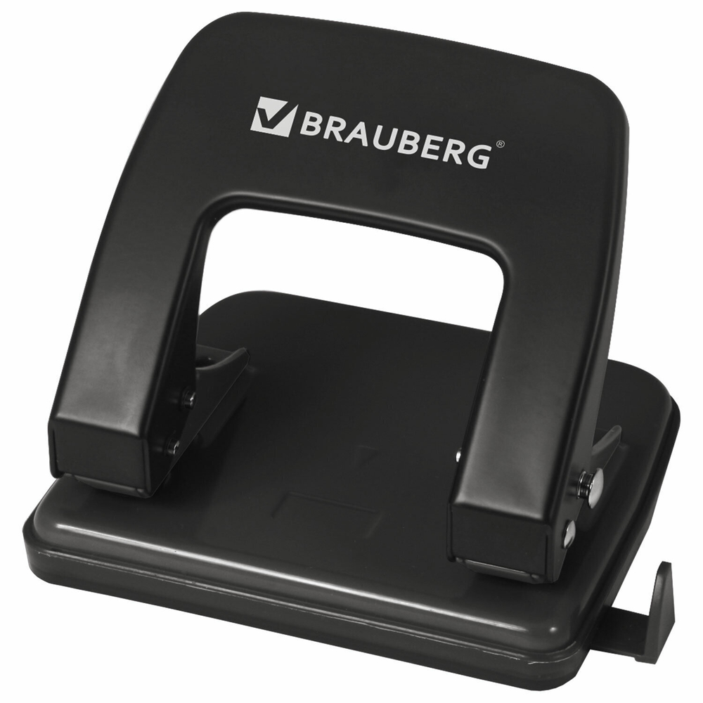 Дырокол металлический BRAUBERG "Classic" до 25 л. черный (2 штуки в упаковке)