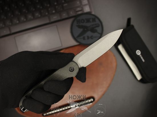 Складной нож Civivi Elementum Button C2103C c клинком из стали Sandvik™ 14C28N, рукоять микарта