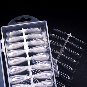 Гелевые типсы для наращивания (форма острый миндаль) 1 пластинка