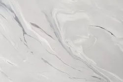 "Женева" интерьерный стол из HPL шестиугольный, D50, H35, цвет "мрамор пепел", каркас из стали белый муар