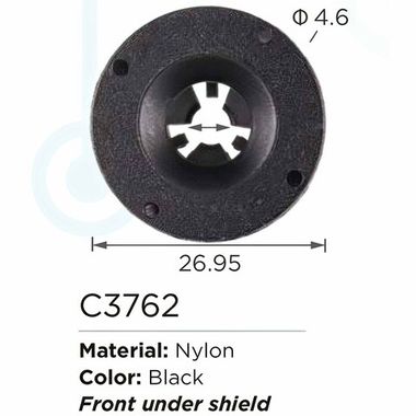 Клипса для крепления внутренней обшивки а/м КИА пластиковая (100шт/уп.) Forsage клипса C3762(KIA)