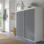 Шкаф с 2 раздвижными дверями - IKEA PLATSA/ПЛАТСА ИКЕА, 41,8х120х122,9 см, белый/темно серый