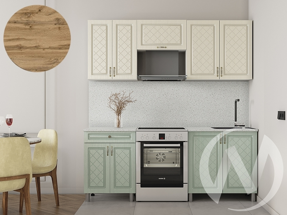 Кухня Вильма 2.0м с окапом 26мм дуб вотан