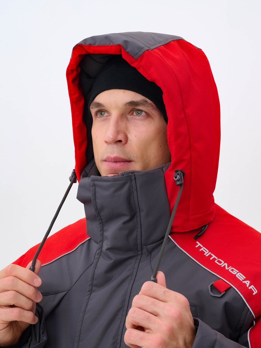 Костюм поплавок "SKIF (Таслан) (-40)", полукомбинезон, Серо-Красный