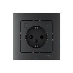 Розетка AtlasDesign Smart 16А L+N с заземл. защ. шторки Zigbee механизм карбон SE ATN001045Z