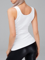 Женская классическая майка в мелкий рубчик (Размер: S) (Цвет: черный)