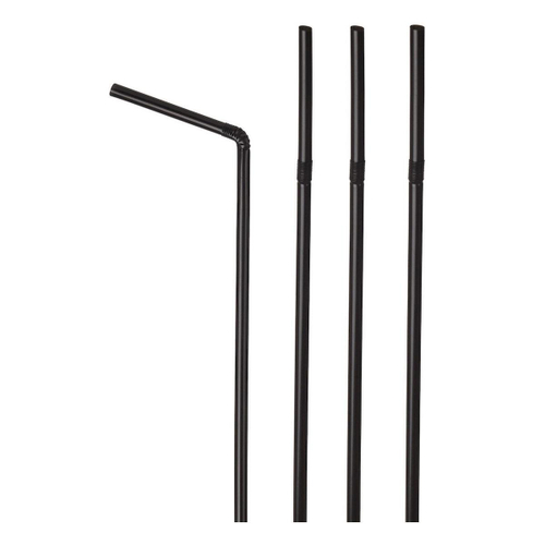 Трубочки для коктейлей с изгибом Черные (5*21мм), 250шт/упак. 48упак/кор