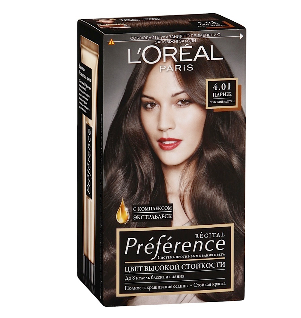 L'Oreal Paris Краска для волос Preference Recital, тон №4.013, Париж, 40мл