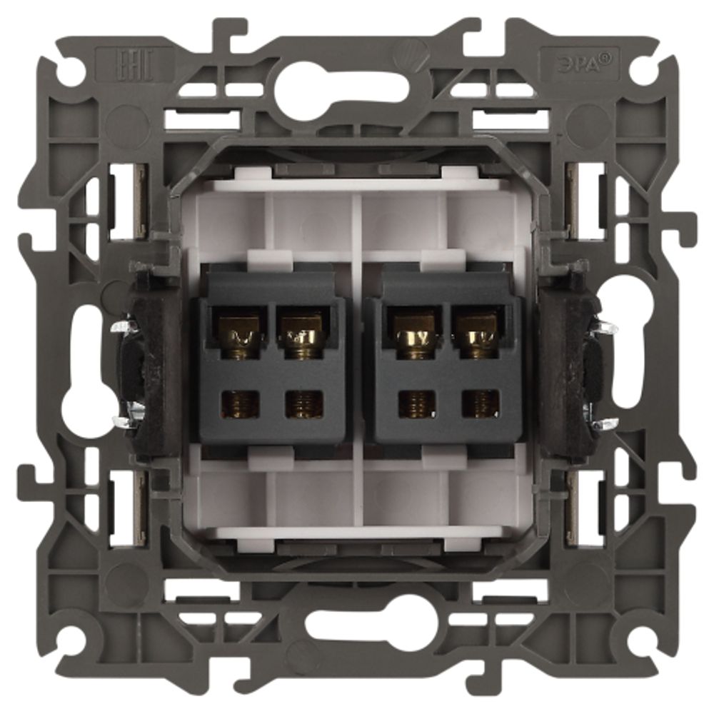 Розетка ЭРА Elegance 14-3112-04 аудио двойная IP20 шампань