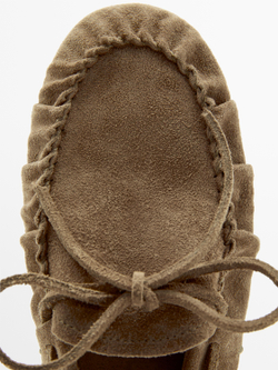 Massimo Dutti Лоферы из мягкой кожи со сборками, норка