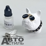 Ароматизатор-игрушка -на обдув- Собачка Бульдог -(жидк)- YC-31WG White glasses