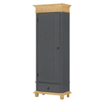 Шкаф для одежды, 72х41х195, Хельсинки, распашной, пенал, с ящиком, для прихожей, серый, Dipriz