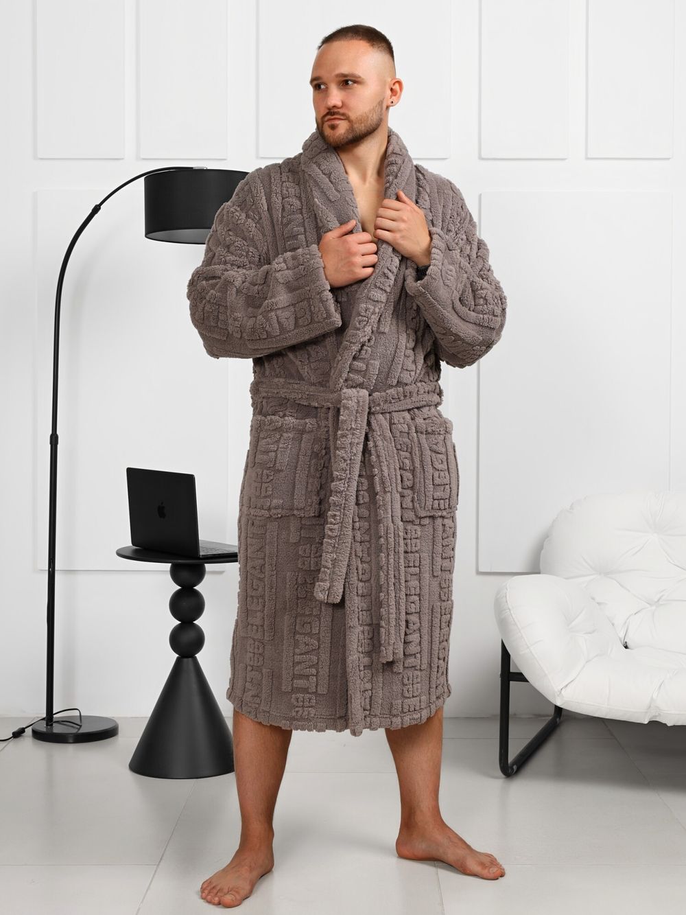 Халат мужской Идеал-3 Виотекс СЕРЫЙ