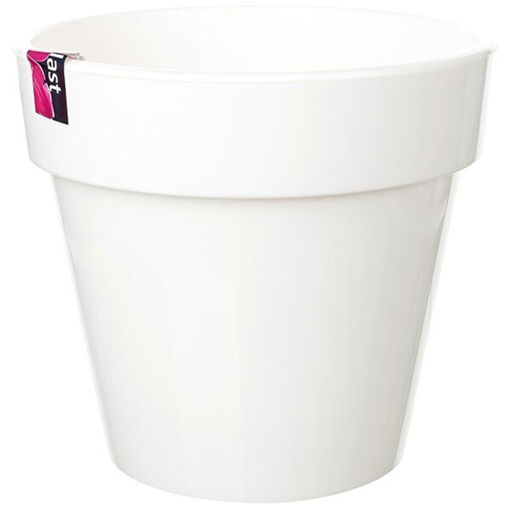 Кашпо для цветов пластиковое 15л d-32см «Порто» со вставкой белое