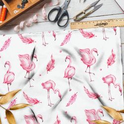 Ткань саржа нежный розовый фламинго