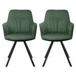 Комплект из 2-х стульев Bradex Home Grant зелёный шенилл на поворотном механизме