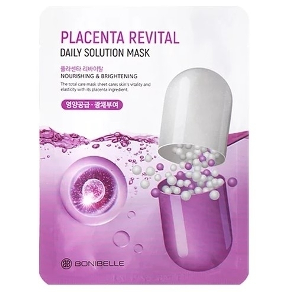 Тканевая маска на основе экстракта плаценты Enough Daily Solution Mask - Placenta Revital, 23 мл. Страна производитель: Корея (Уход за лицом)