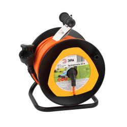 Удлинитель силовой ЭРА RPx-1e-3x1.5-40m для газонокосилки c заземлением 1 розетка 40м ПВС 3х1.5мм2 | Силовые удлинители