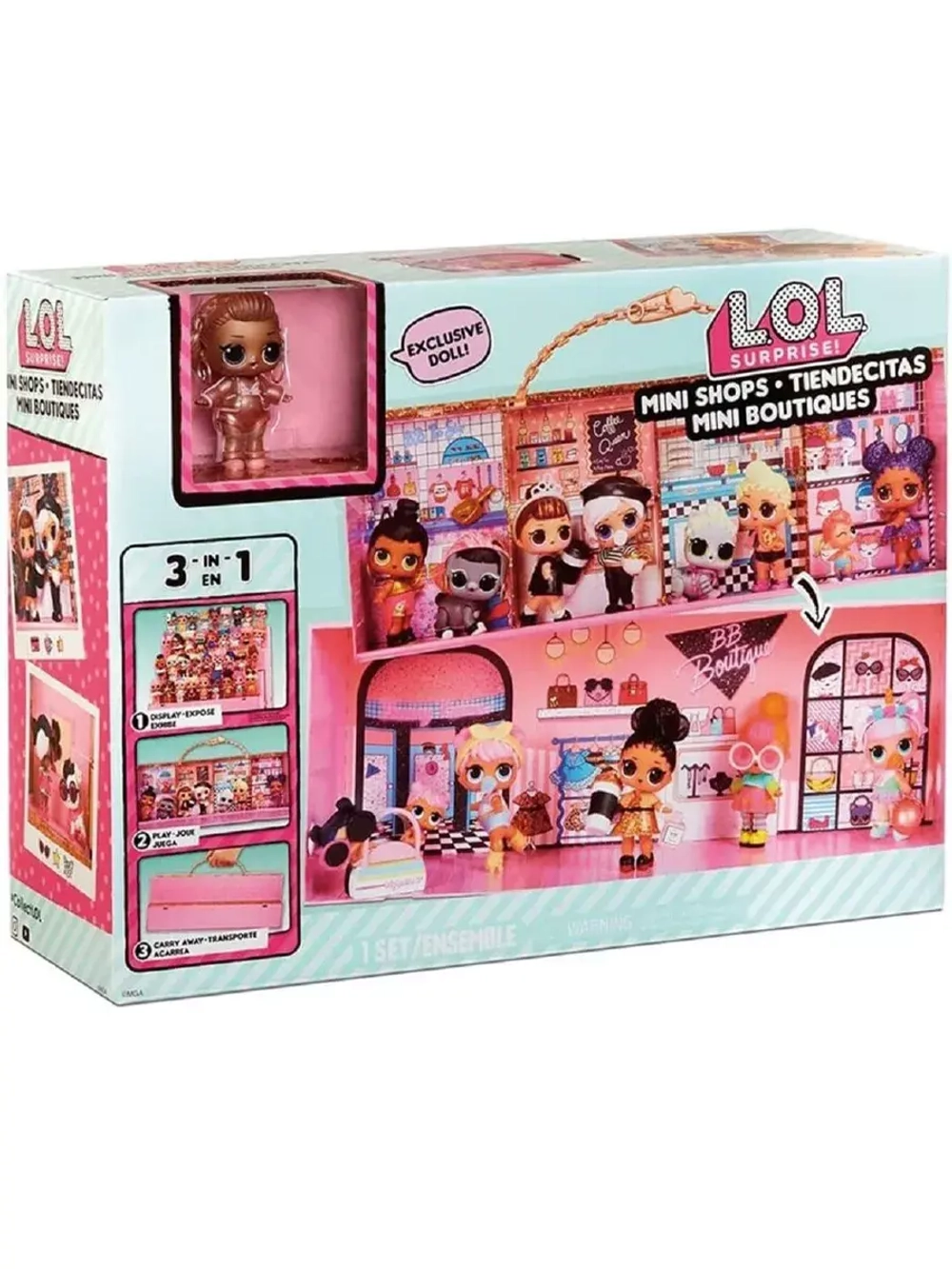 Lol Mini-Shops 3 в 1 - магазин, подставка, кейс для хранения