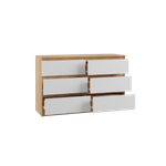 МС Мадера Комод К6М 1200*775*420 (корпус лдсп дуб крафт золотой, фасады лдсп белый)