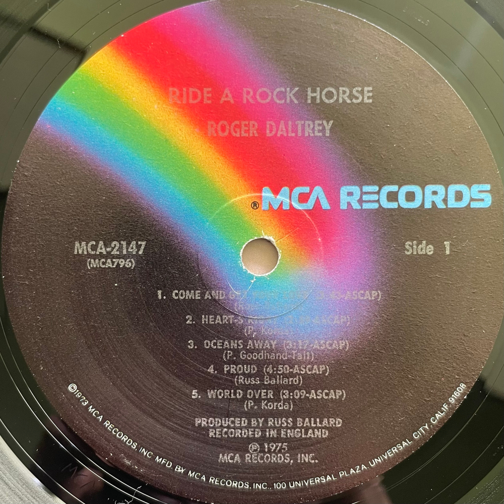 Roger Daltrey ‎– Ride A Rock Horse (США 1975г.)