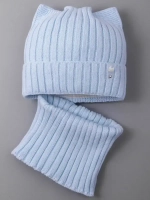 Шапка для девочки осенняя c ушками и снуд