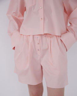 Шорты из смесового хлопка розовый