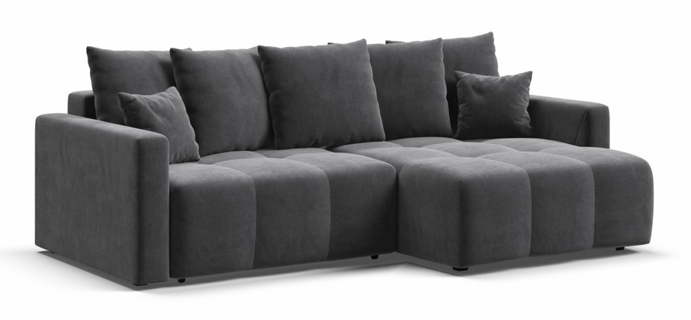 Угловой диван Босс Тренд Велюр Монолит серый