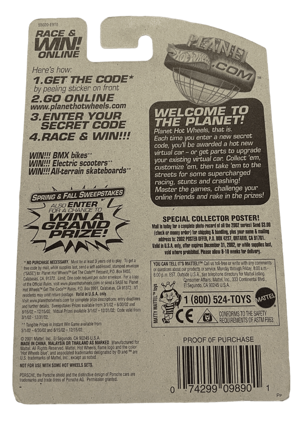 Hot Wheels Porsche 911 GT1-98 (2002)