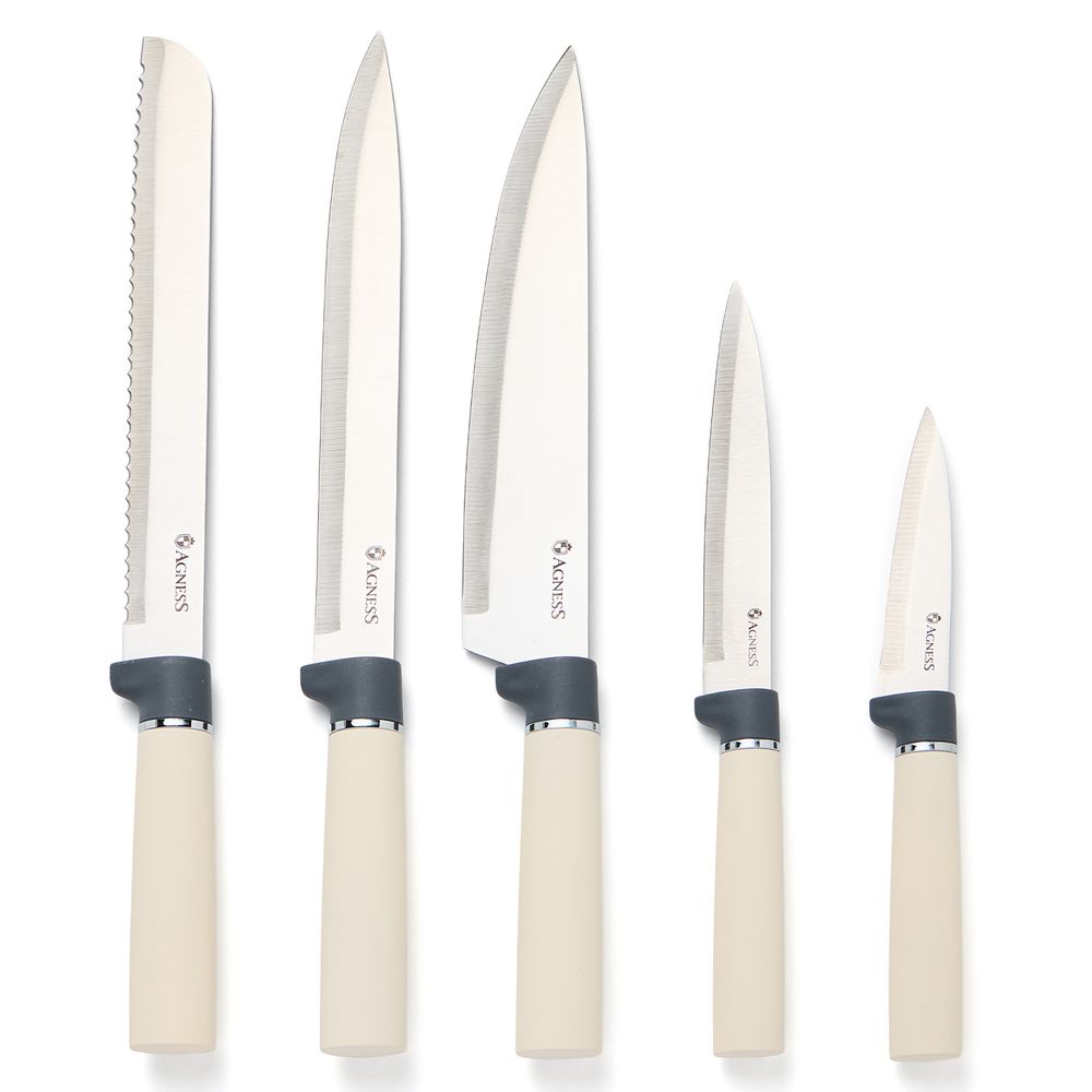 НАБОР AGNESS ИЗ 10ПР: 5 НОЖЕЙ, 4 ДОСКИ И ПОДСТАВКА, СЕРИЯ "FAMILY FARM"