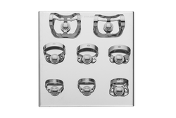 Набор коффердам (раббердам) Brinker Plus Set: подставка для 8 кламп коффердам (раббердам), с клампами Бринкера KSK (Dentech Corporation, Япония) купить на kofferdam.pro